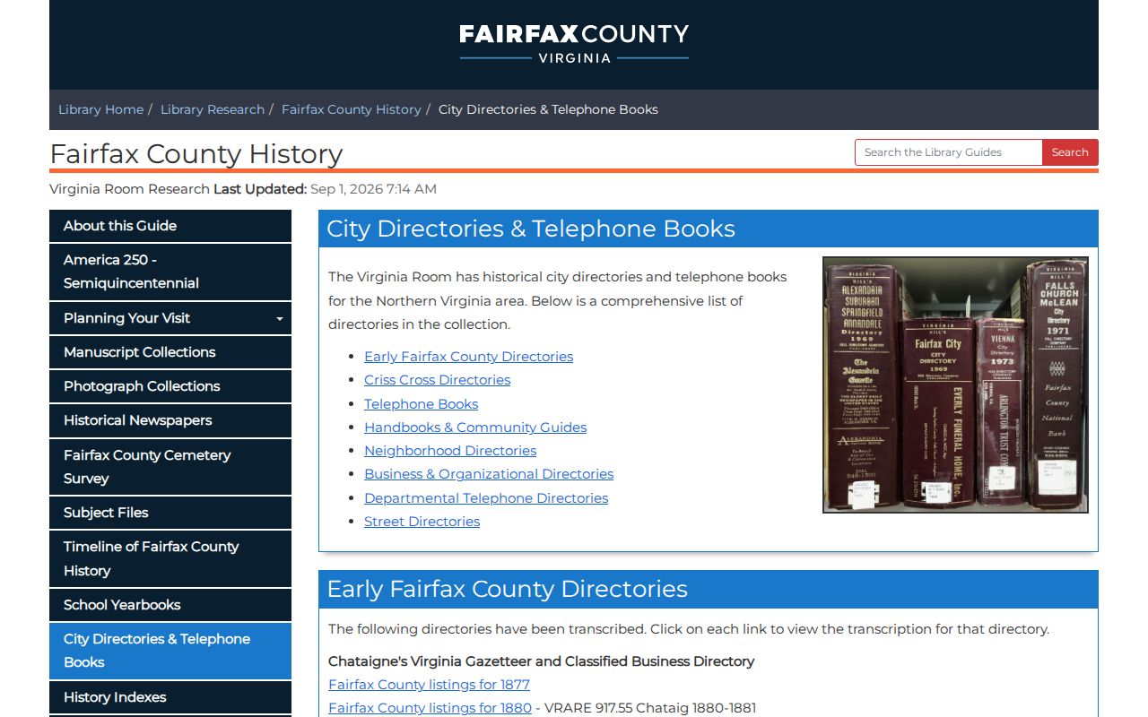 Burke residents directory Fairfax historical directory collections
