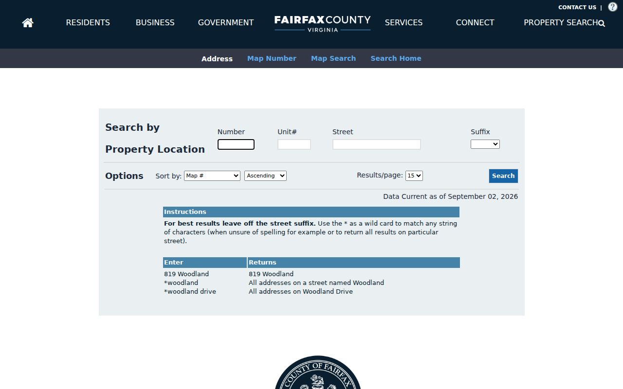 Burke residents directory Fairfax iCare address search fields